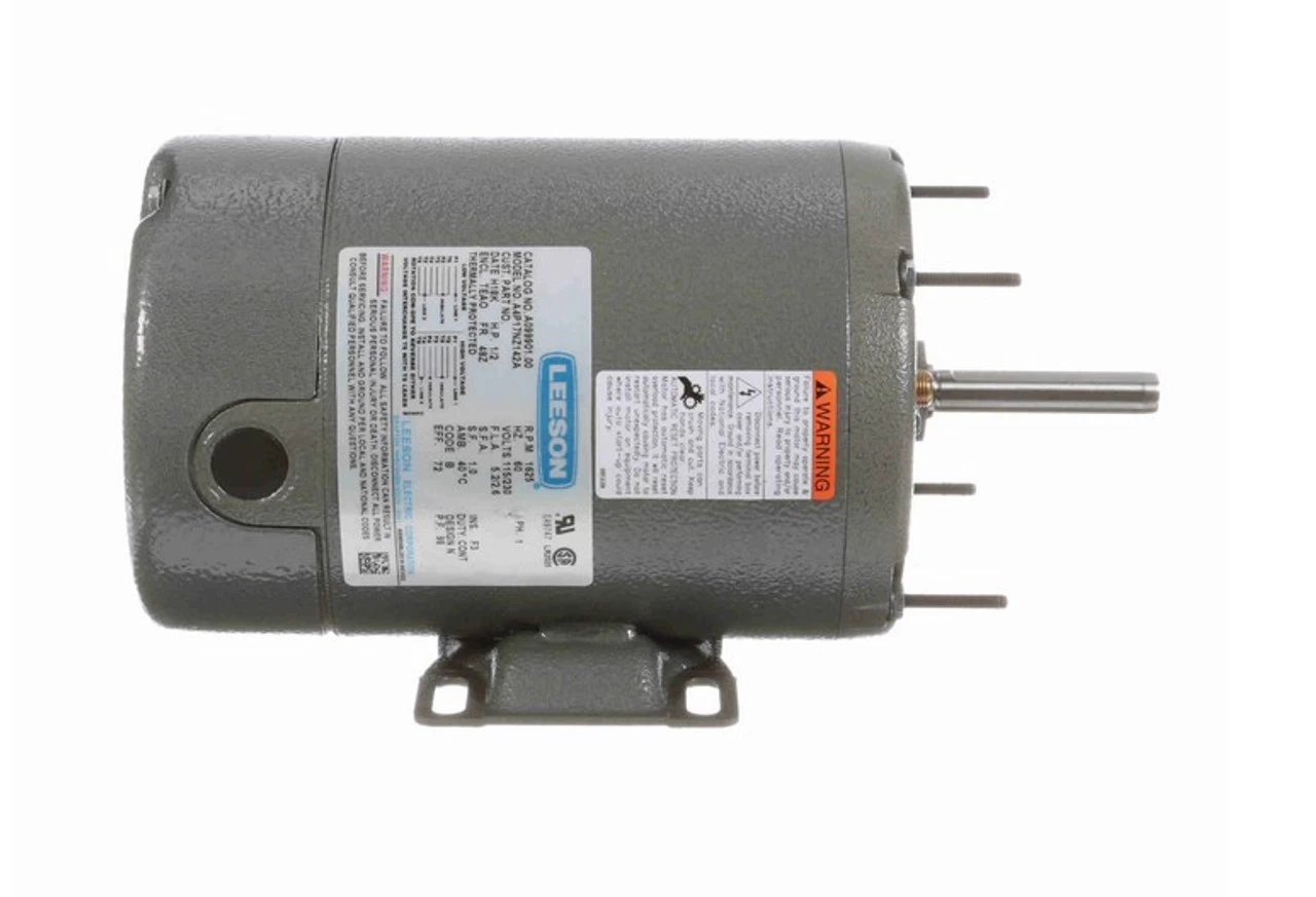 A099901.00 Leeson 1/2 Hp 1800 RPM 115/230V 48Z Frame TEAO 1-Phase Belt Drive Farm Motor - Image 3
