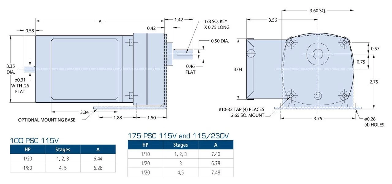 Bison 016-175-0096 Gear Motor 1/20 Hp 17 RPM 115/230V 60/50HZ. - Image 2