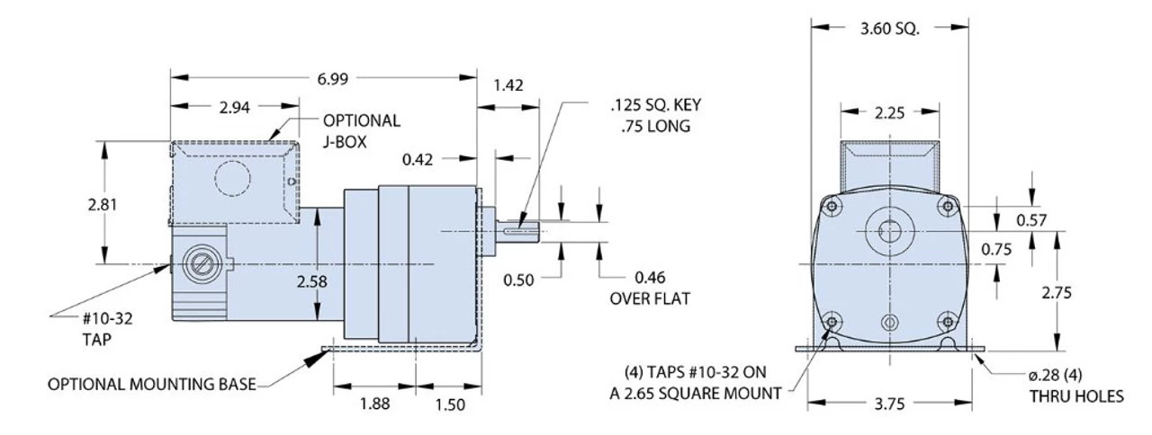 Bison 011-190-4013 Gear Motor 1/20 Hp, 139 RPM 24VDC - Image 2