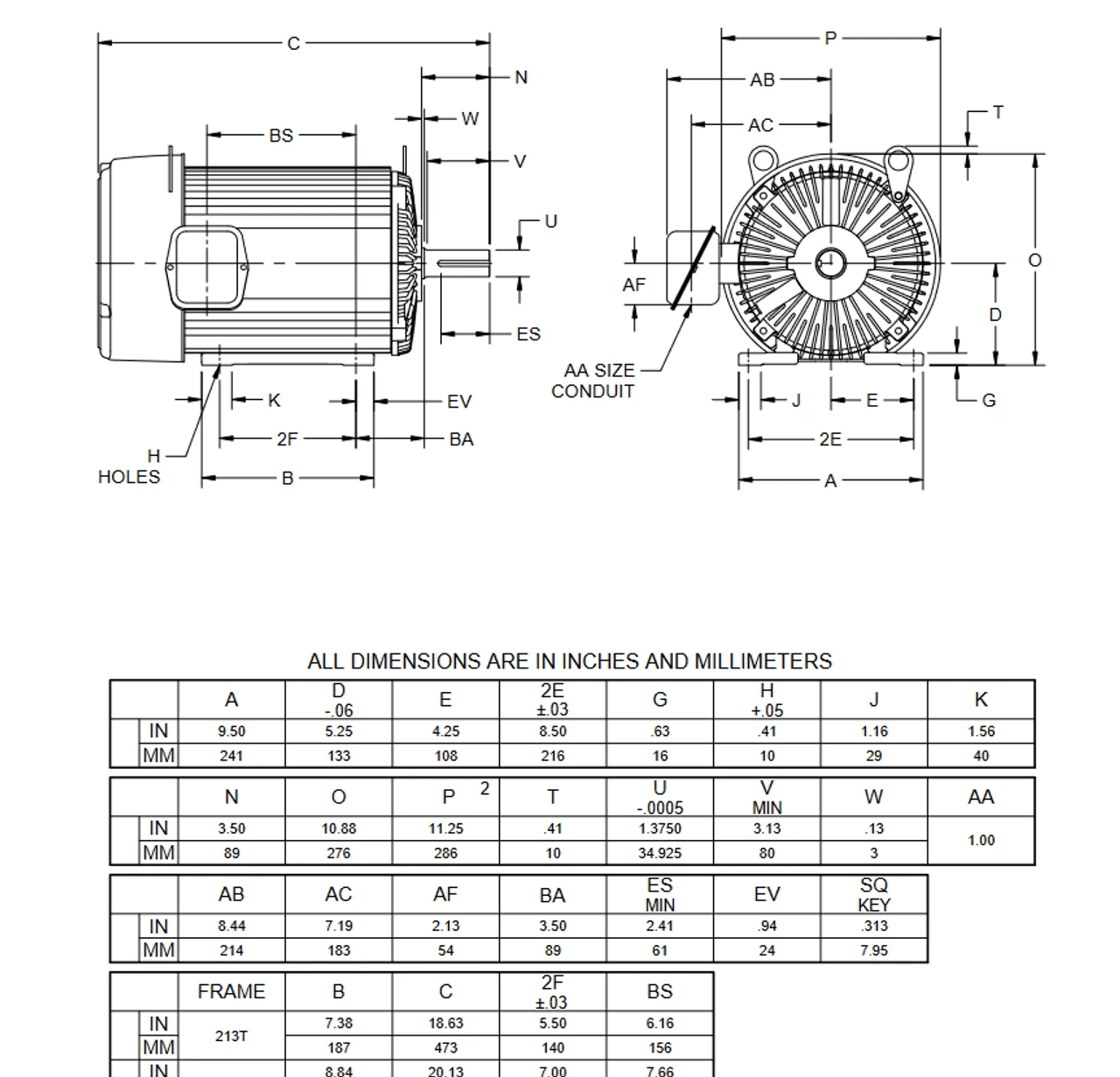 U10L9C Nidec 10 Hp 1800/900 RPM (2 Speed) 215T Frame 460V TEFC Variable-Torque 3-Phase Electric Motor - Image 2