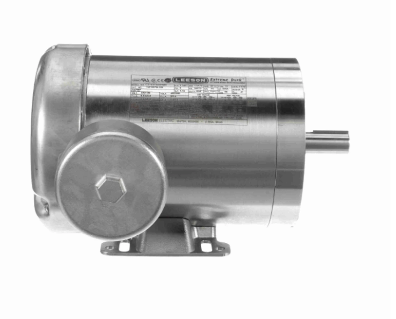 121879.00 Leeson Extreme Duck 1 1/2 Hp 3600 RPM 230/460V 3-Phase 143TC Frame TEFC (base) Motor - Image 2