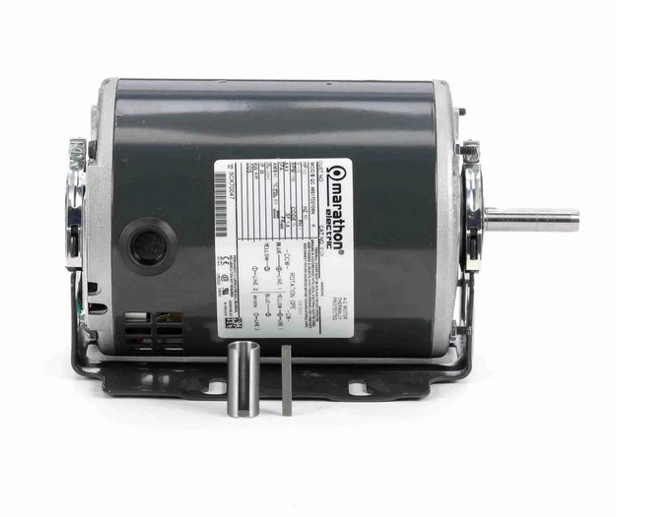 S128 Marathon 1/2 Hp (1 Speed) 115V 1800 RPM ODP 48Z Frame Resilient Base Blower Motor - Image 3