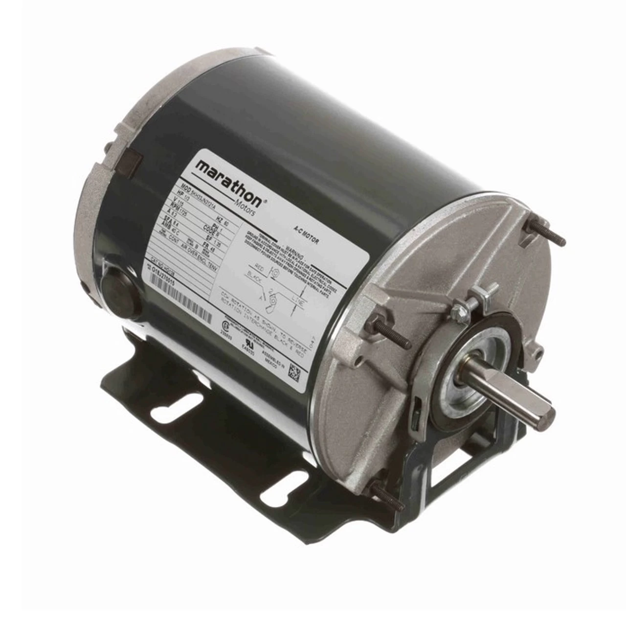 HG138 Marathon 1/3 Hp 1800 RPM 115V TENV 48 Frame Split-Phase Farm Motor