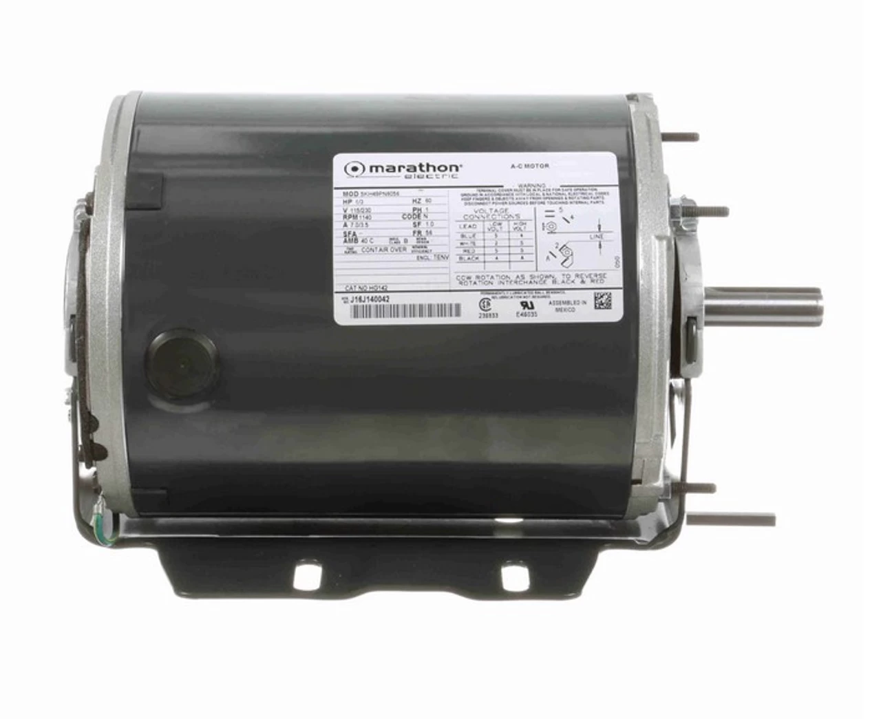HG142 Marathon 1/3 Hp 1200 RPM 115/230V TENV 56 Frame Split-Phase Farm Motor - Image 3