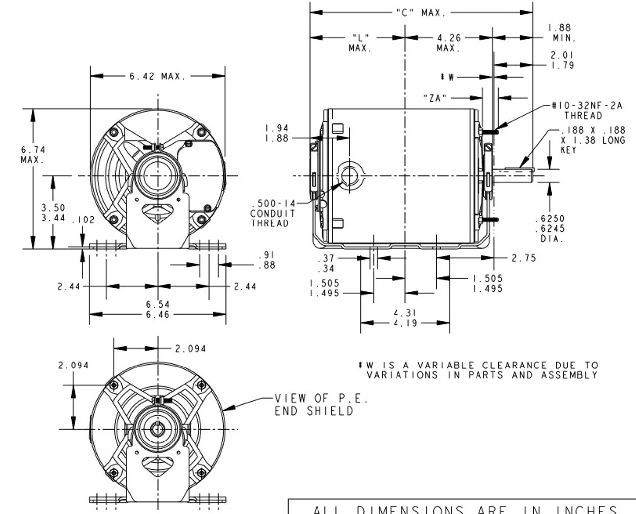 HG142 Marathon 1/3 Hp 1200 RPM 115/230V TENV 56 Frame Split-Phase Farm Motor - Image 4