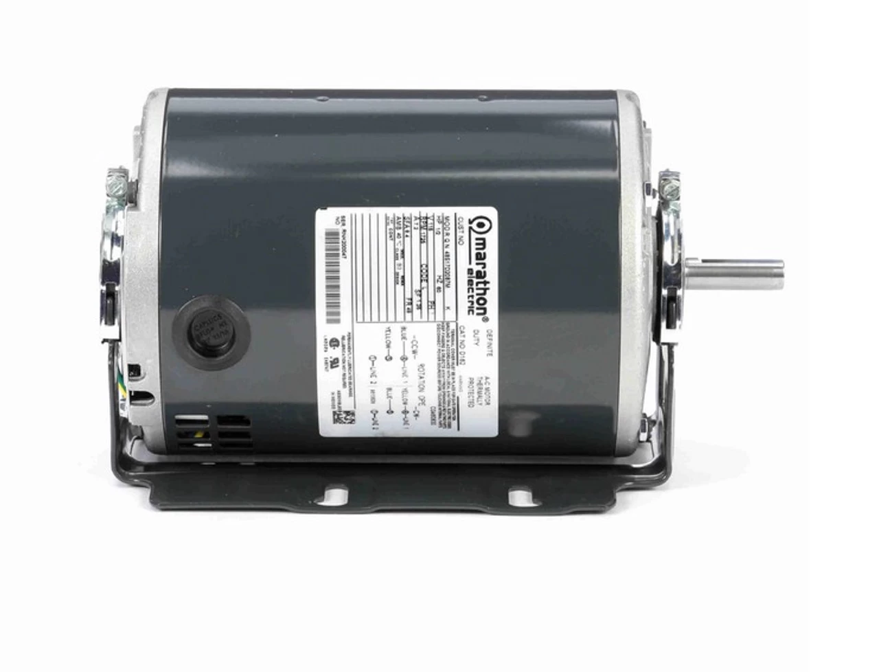 D162 Marathon 1/2 Hp (1 Speed) 115V 1800 RPM ODP 48 Frame Resilient Base Blower Motor - Image 3