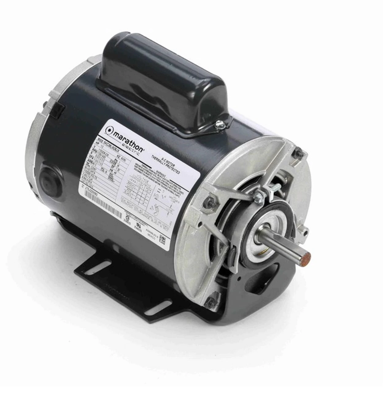 C210 Marathon 1/3 Hp (1 Speed) 115/208-230V 1800 RPM ODP 48 Frame Cap Start Resilient Base Motor - Image 2