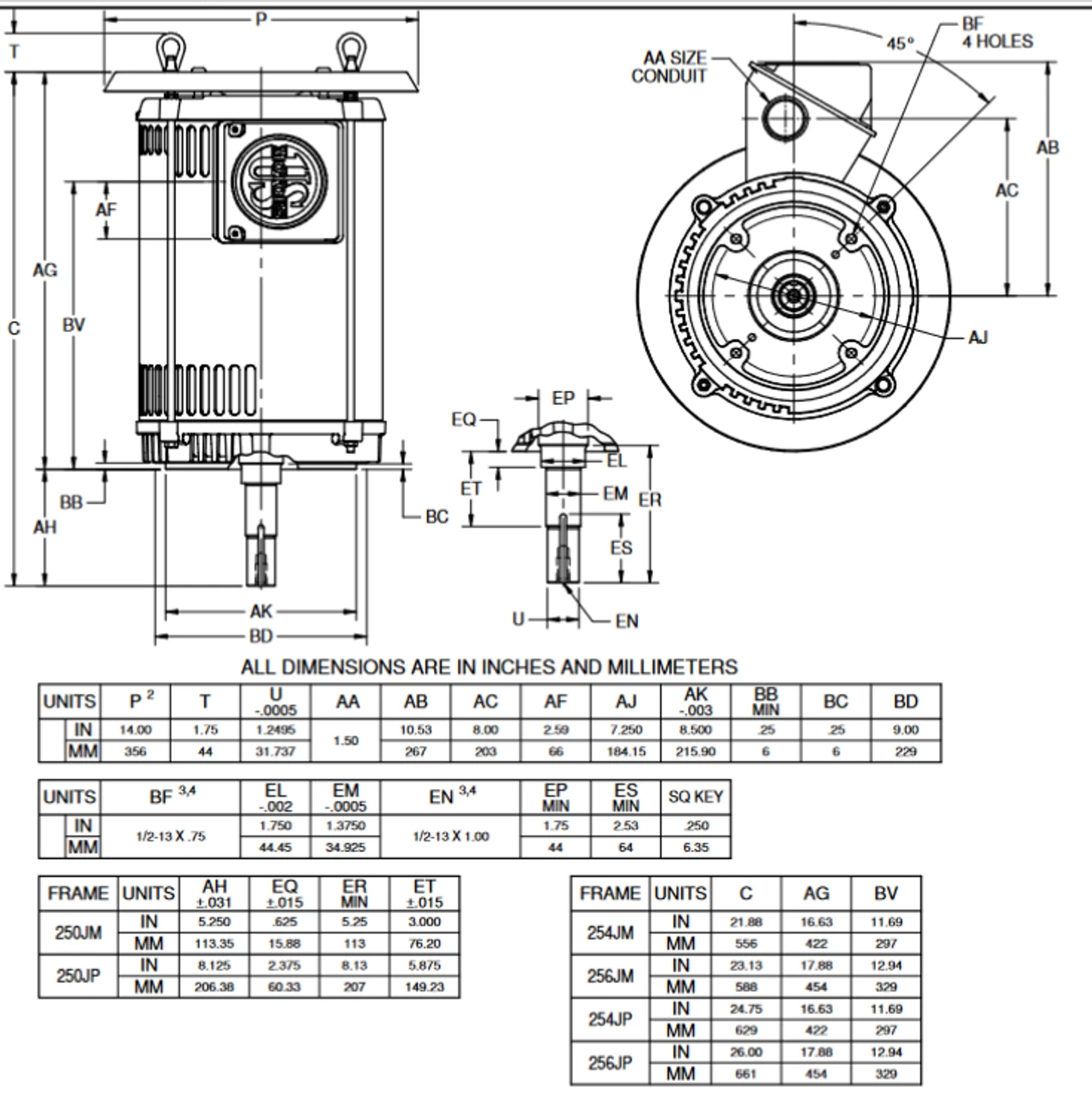 FF25E1GV Nidec 25 Hp 3600 RPM 3-phase 256JP Frame 575V ODP Vertical Close-Coupled Fire Pump Motor - Image 2