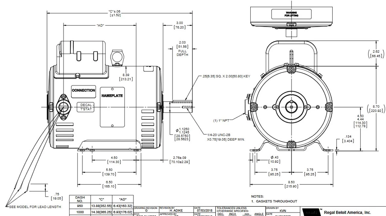 Z305A Marathon 5 HP 3600 RPM 184TZ Frame 230V DPAO Crop Dryer Motor - Image 4