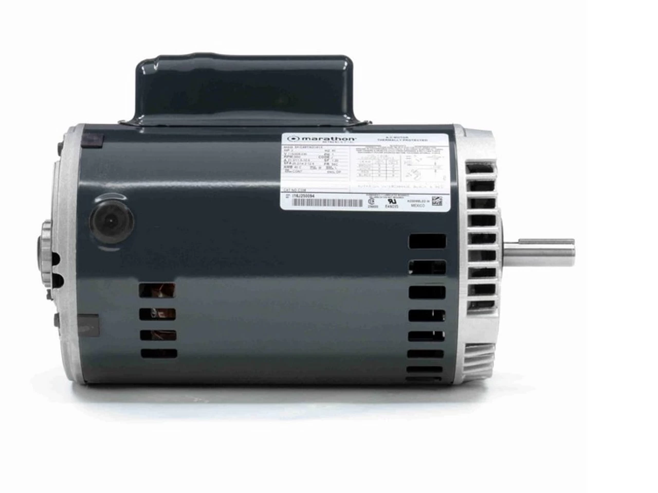 C338 Marathon 1 Hp (1 Speed) 115/208-230V 3600 RPM ODP 56C Frame Cap Start Oil Burner Motor - Image 3