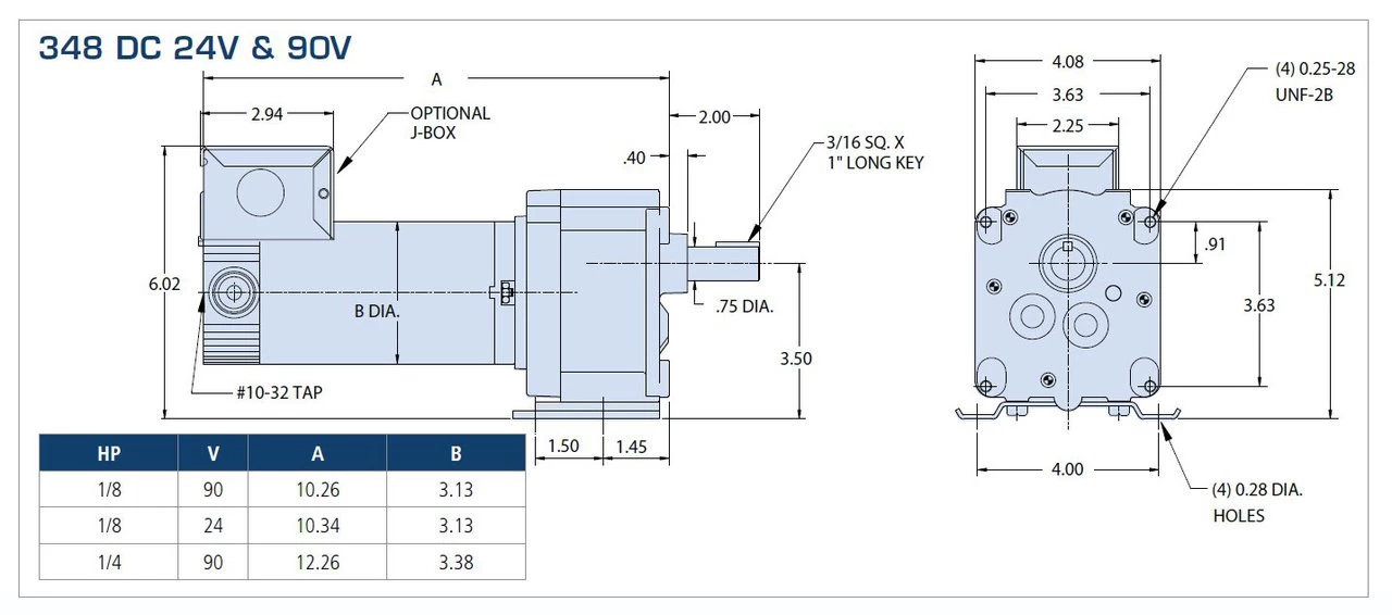 Bison 011-348-5060 Gear Motor 1/8 Hp 30 RPM 24VDC - Image 2