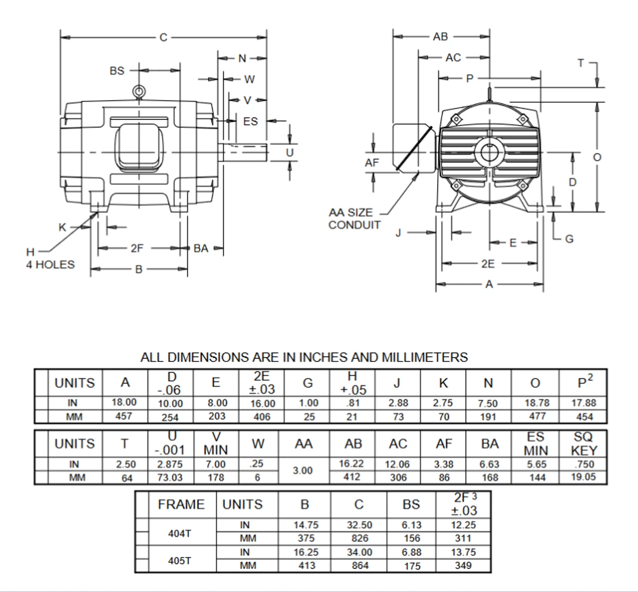 DH125S2GF Nidec 125 Hp 1800 RPM 575V ODP 404T (Rigid Base) 3-Phase Dry Elevator Motor - Image 2