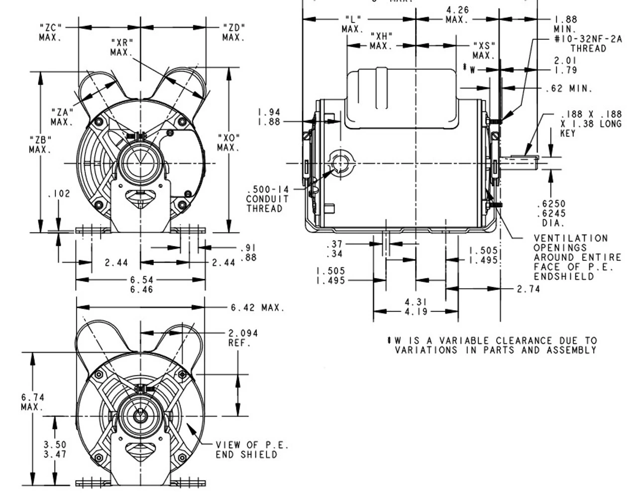 C475 Marathon 1 Hp (2 Speed) 115V 1800 RPM ODP 56 Frame Cap Start/Run Resilient Base Motor - Image 4