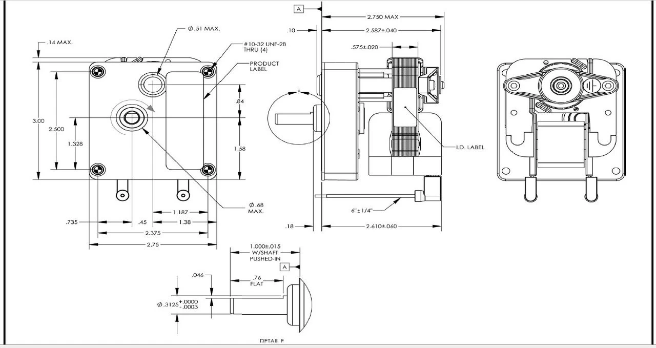 Dayton Model 52JE31 Gear Motor 35 RPM 1/300 Hp 115V - Image 2