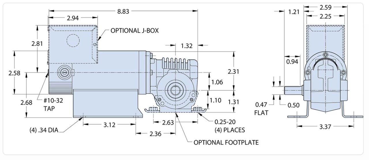 Bison 021-746-9040 Right Angle Gear Motor 1/15 Hp 45 RPM 90V DC - Image 2