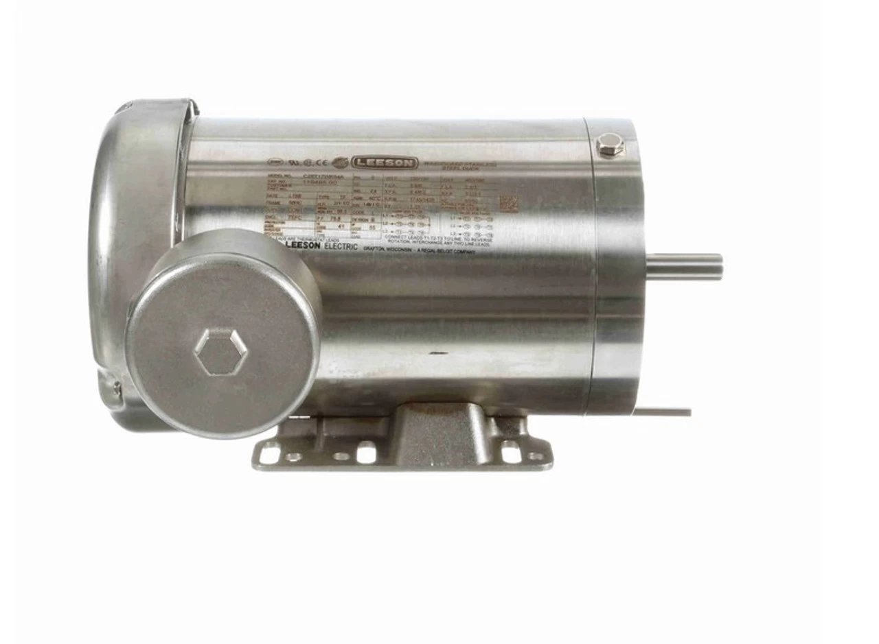 119495.00 Leeson 2 Hp 1800 RPM 208-230/460V 56HC Frame (Rigid Base) TEFC 3-Phase Premium-Stainless Wash-Down Motor - Image 3