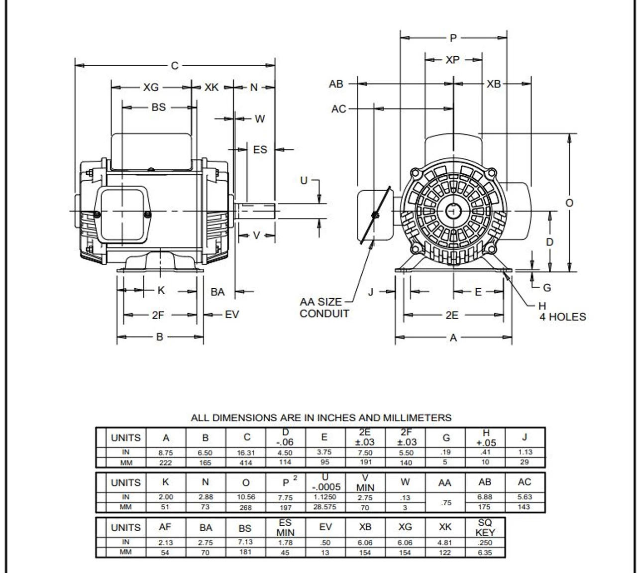 D5C2K Nidec | 5 Hp 1800 RPM 184T Frame ODP 230V Nidec Motor - Image 2