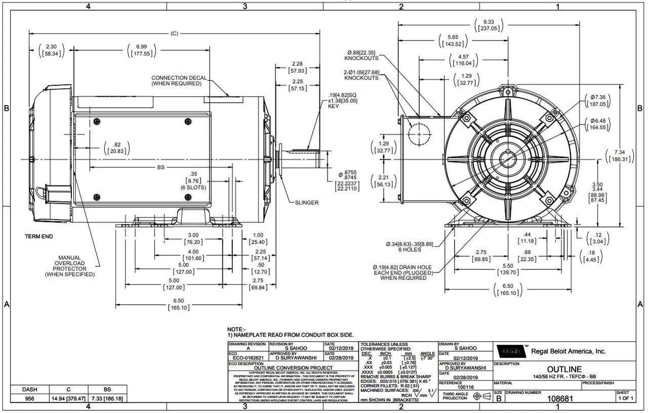 Z128 Marathon 2 Hp 1725 RPM 145T Frame TEFC (Farm Duty)115/230V Marathon Electric Motor - Image 4